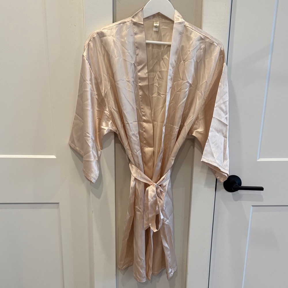 Elegant Blush Satin Robe